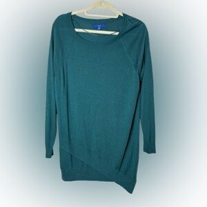 Apt 9, lightweight, Teal Asymmetrical Sweater, XL